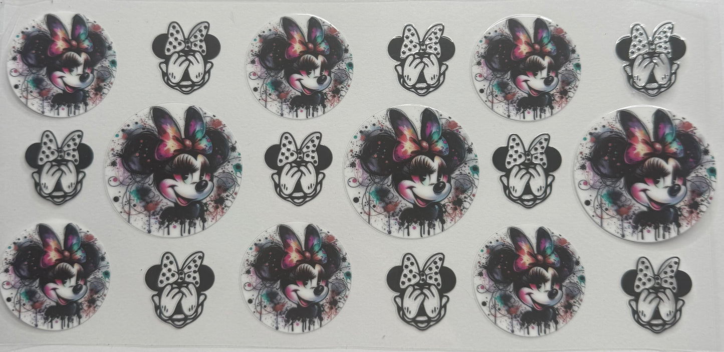 Cup wraps uvdtf tie dye Minnie Mouse