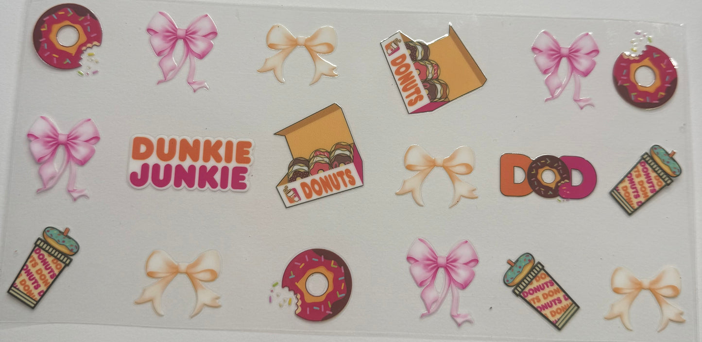 Cup wraps uvdtf Dunkin’ Donuts bows coffee donuts