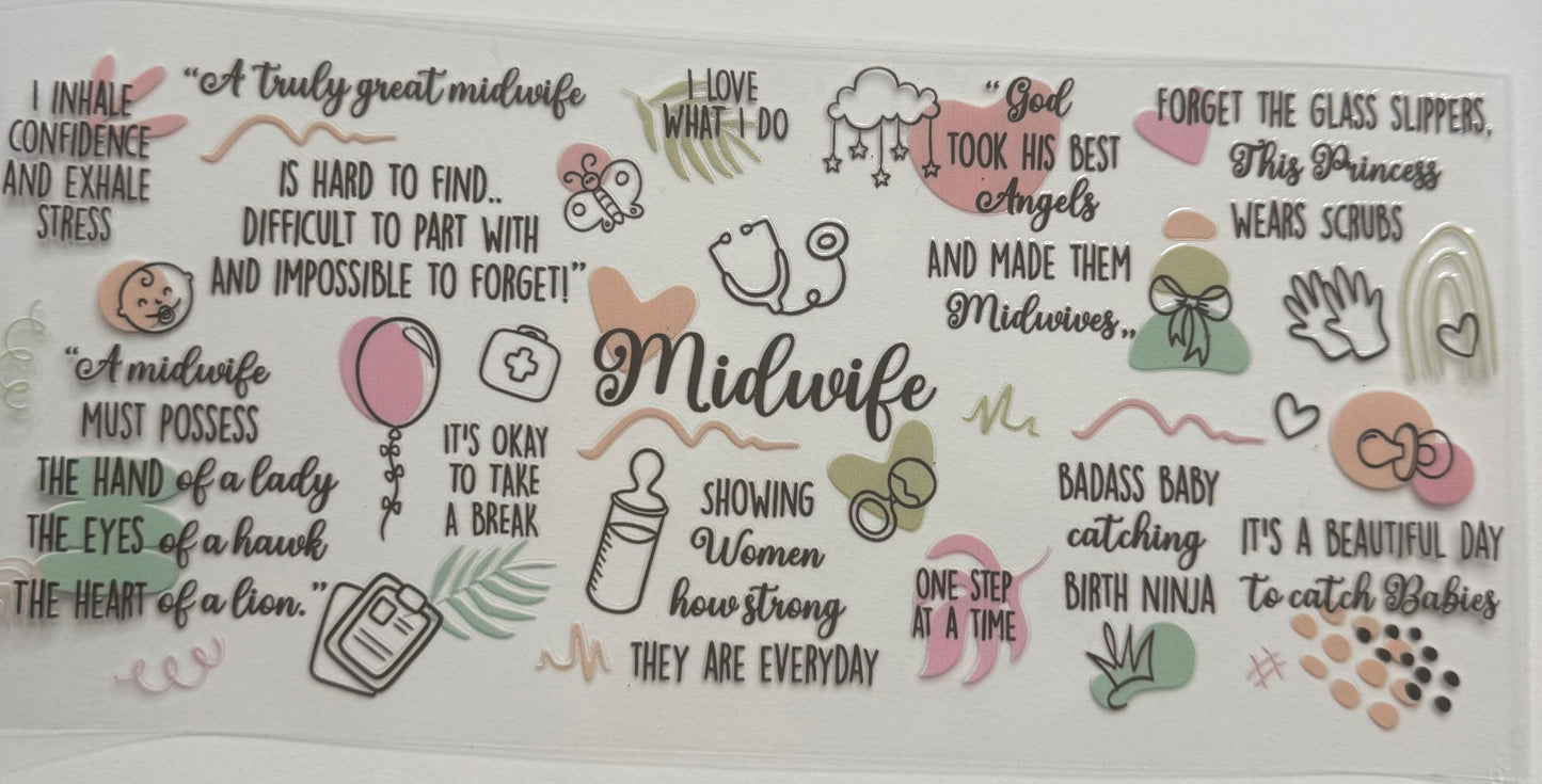 Cup wraps uvdtf midwife job affirmations
