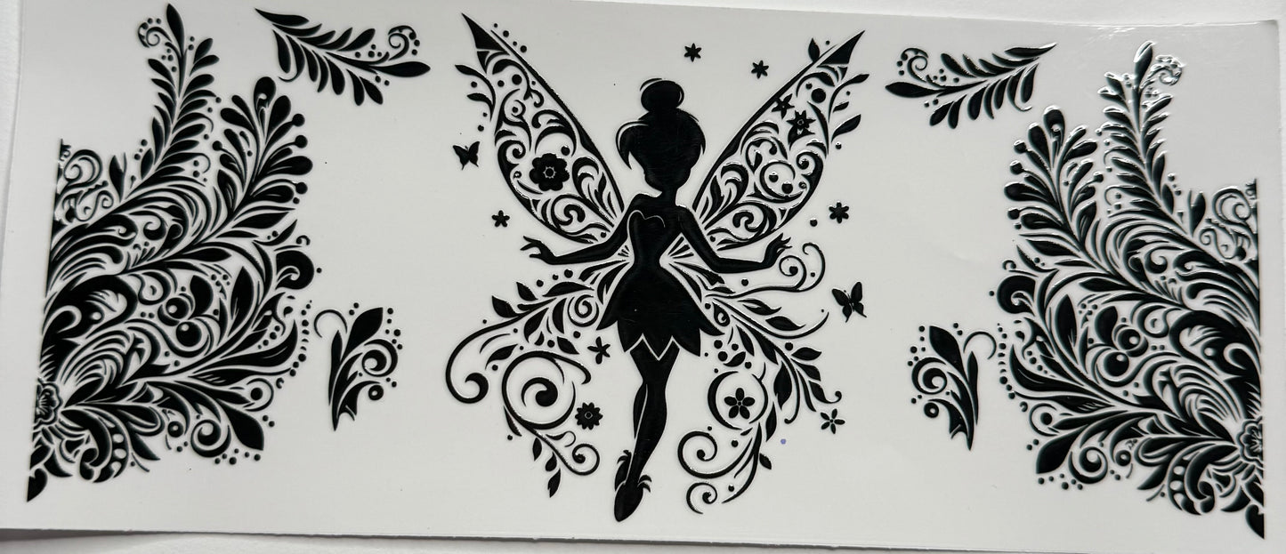Cup wraps uvdtf tinkerbell black etched