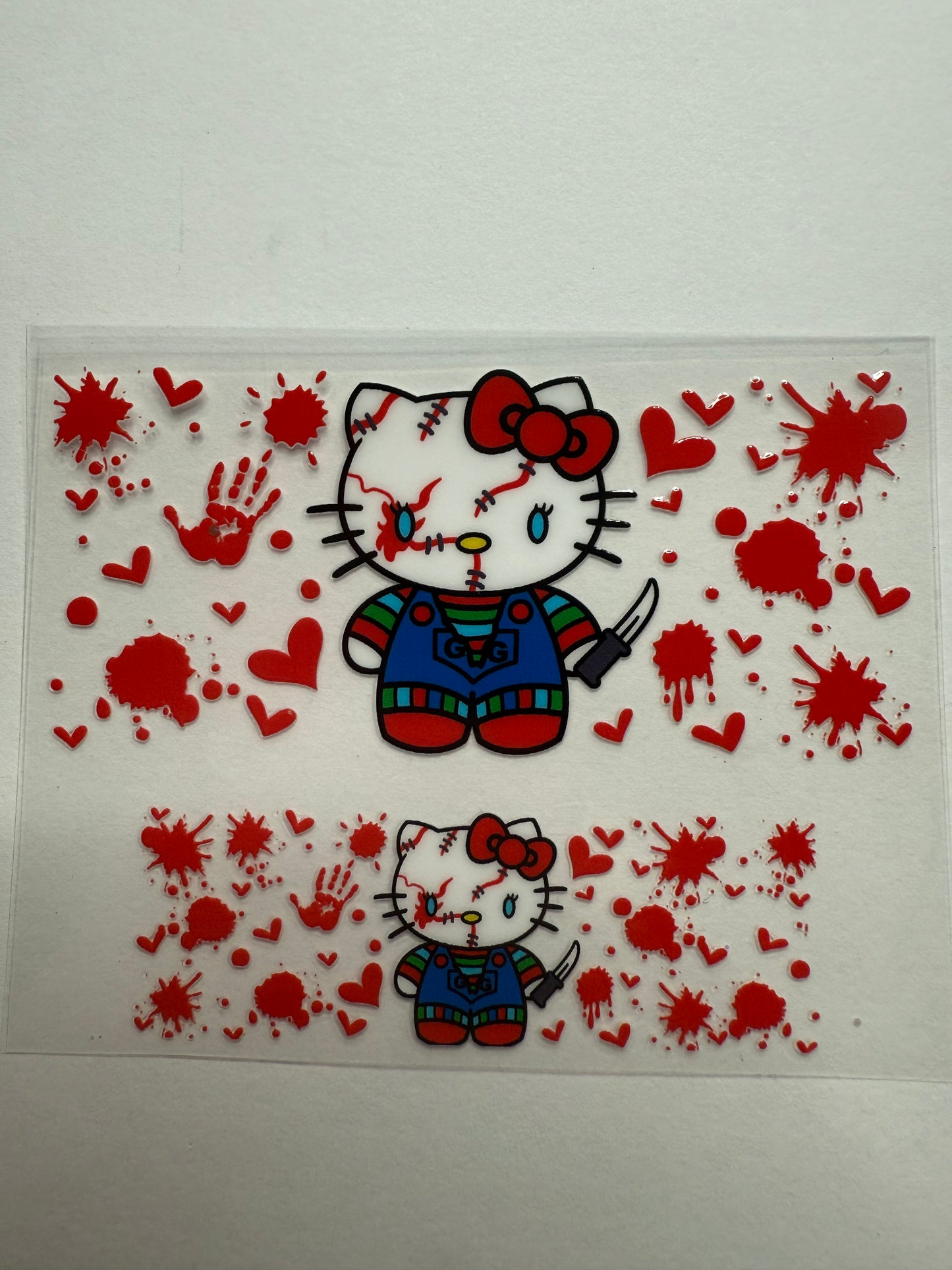 Uvdtf wraps Mini Stanley Halloween hello kitty blood hands and drip
