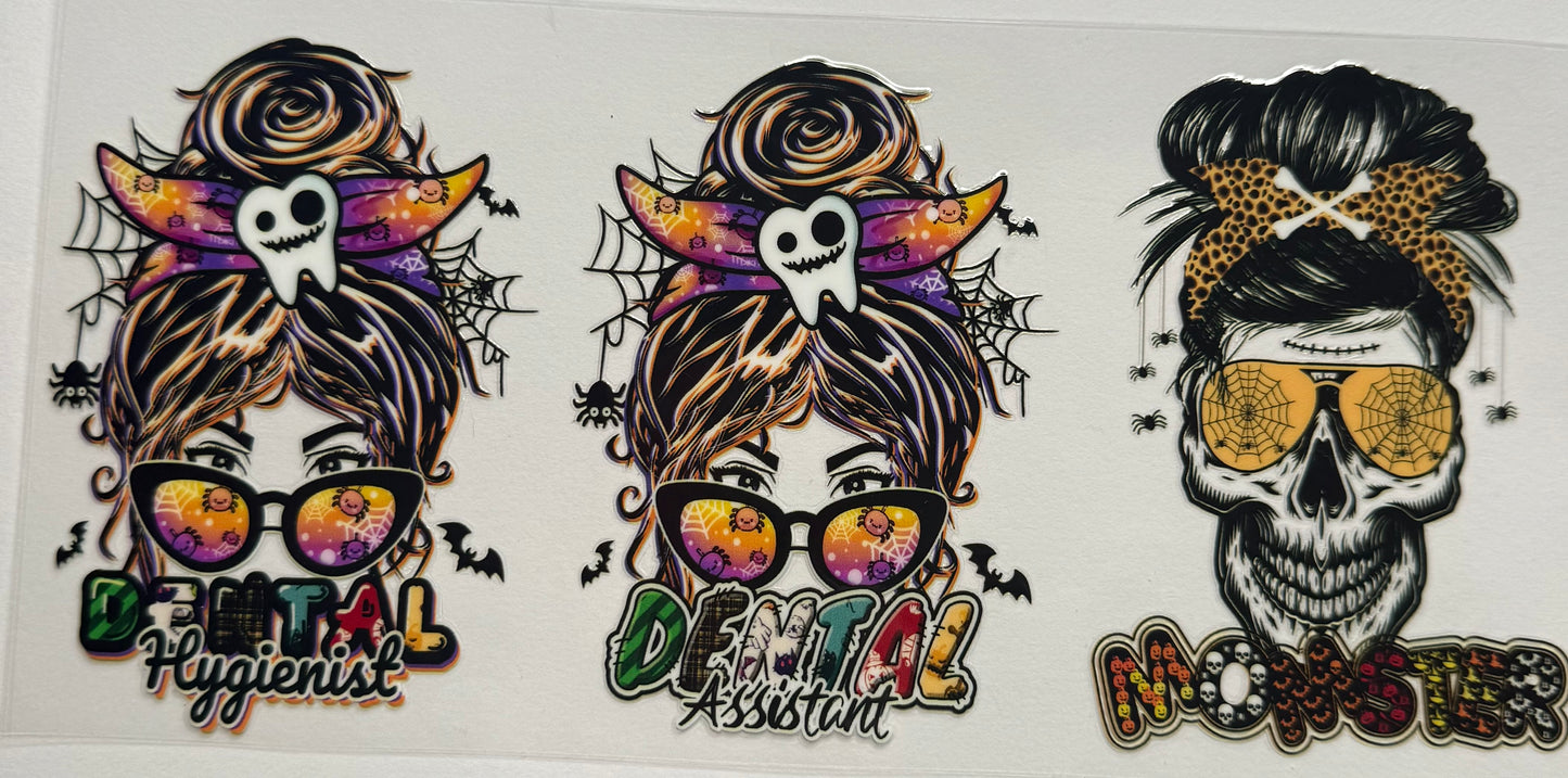 Cup wraps uvdtf Halloween dentist job