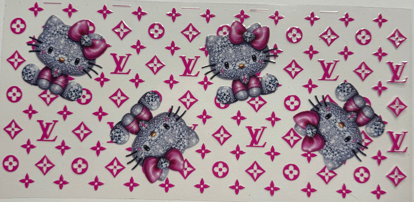 Cup wraps uvdtf pink rhinestone hello kitty lv