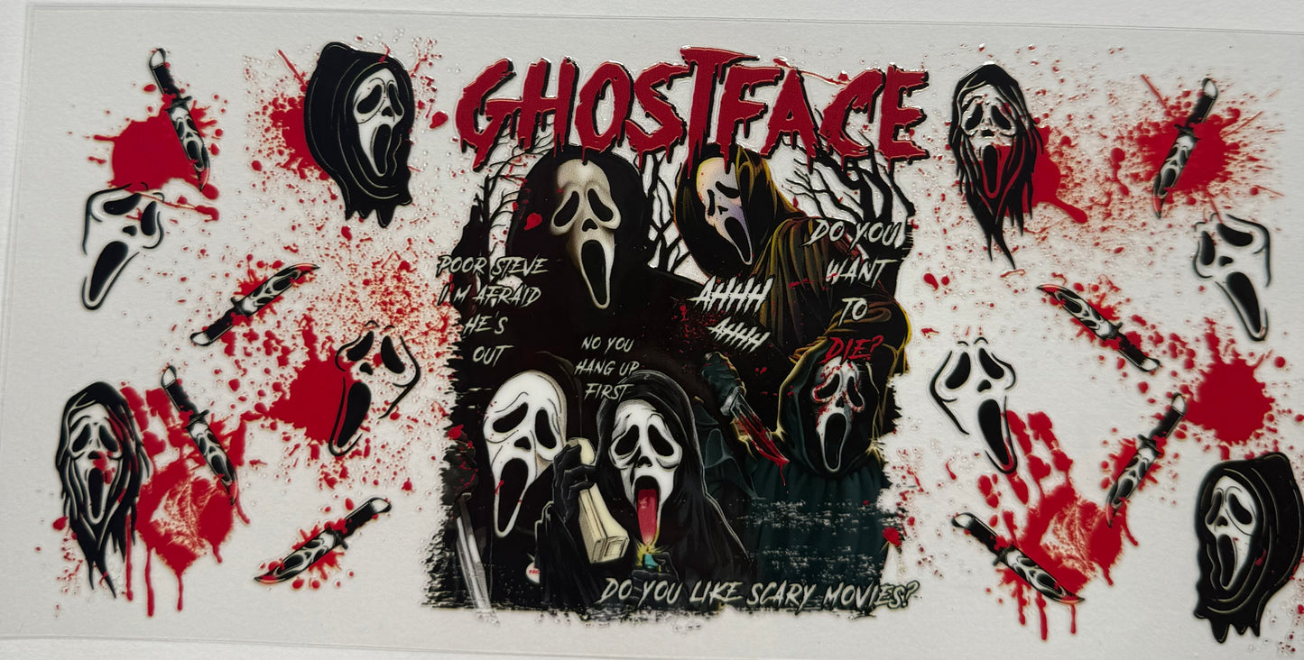 Cup wraps uvdtf Halloween ghost face