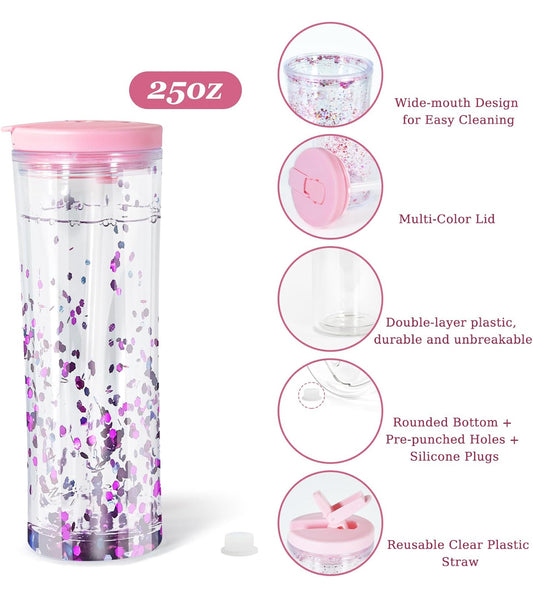 25oz snow globe plastic flip lidS