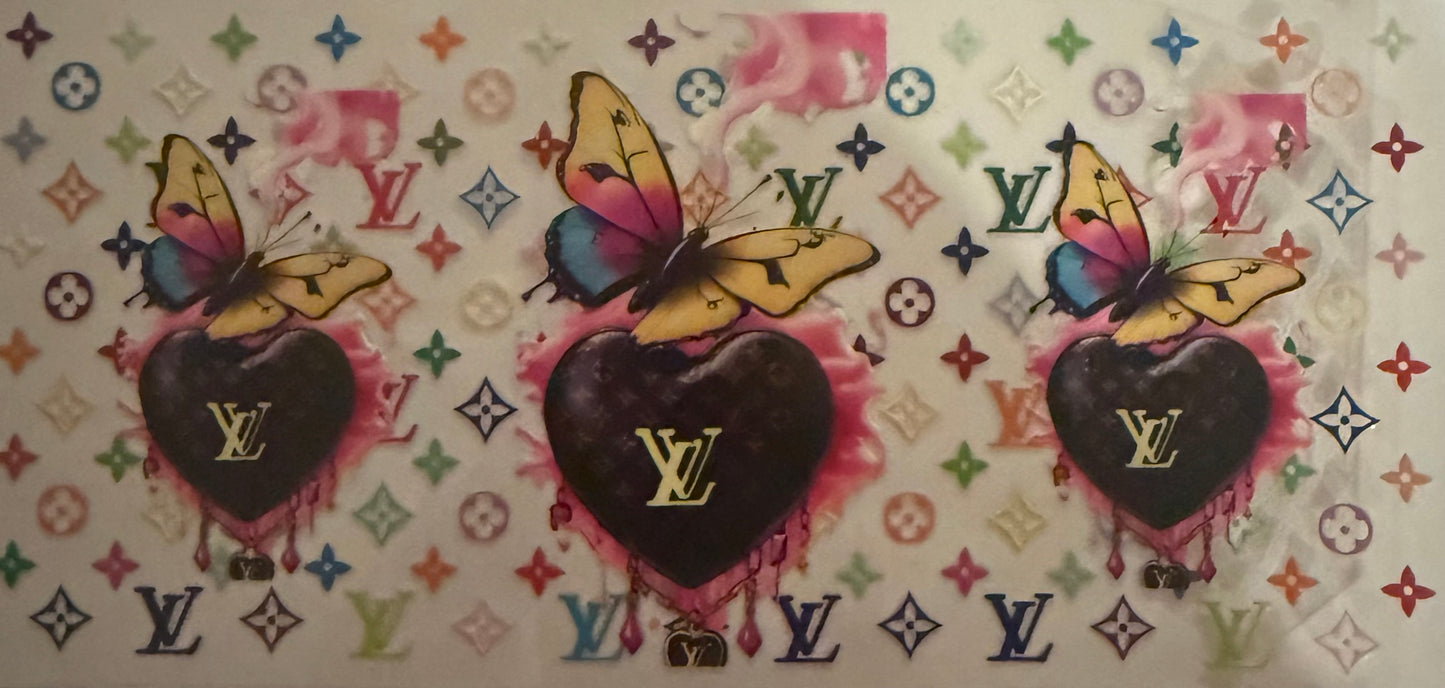 Cup wraps uvdtf rainbow Vl with butterfly and hearts
