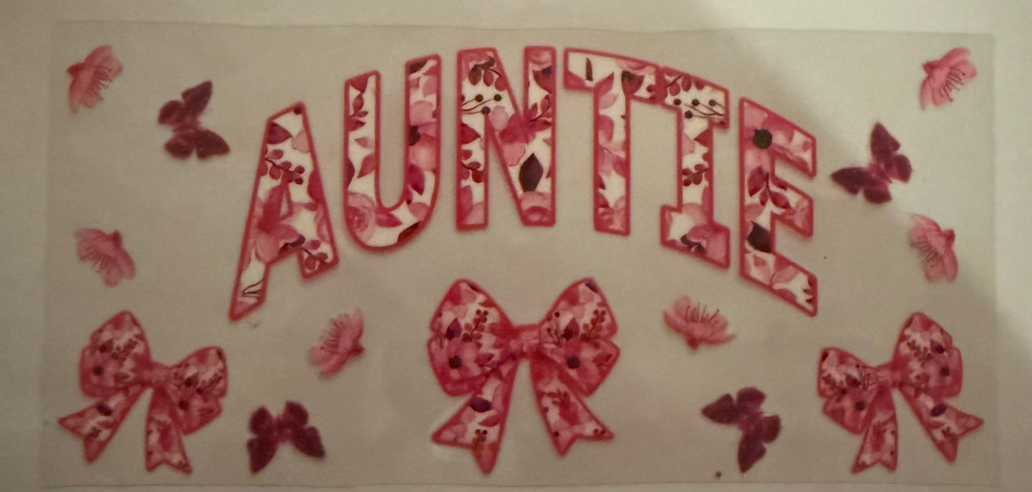 Cup wraps uvdtf pink floral auntie with bows