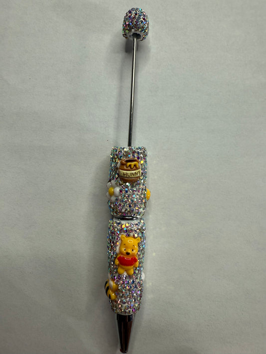 Beadable pens just the pen Full rhinestone full body Pooh with honey pots