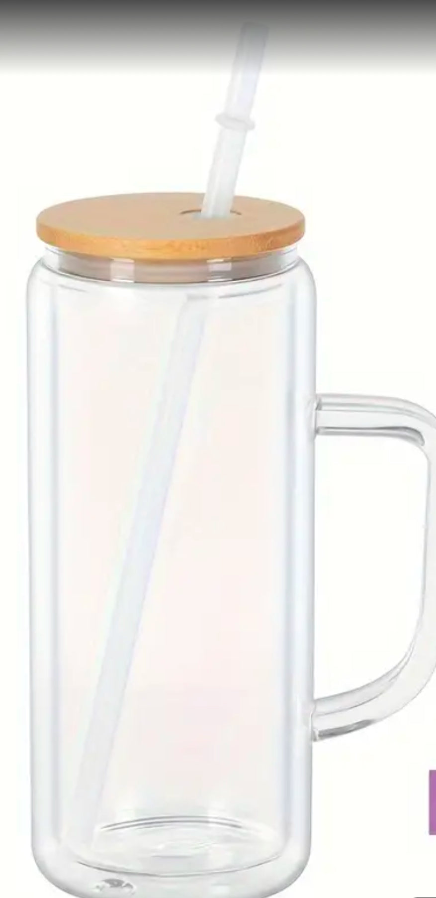 Snow globe 20oz glass with handle