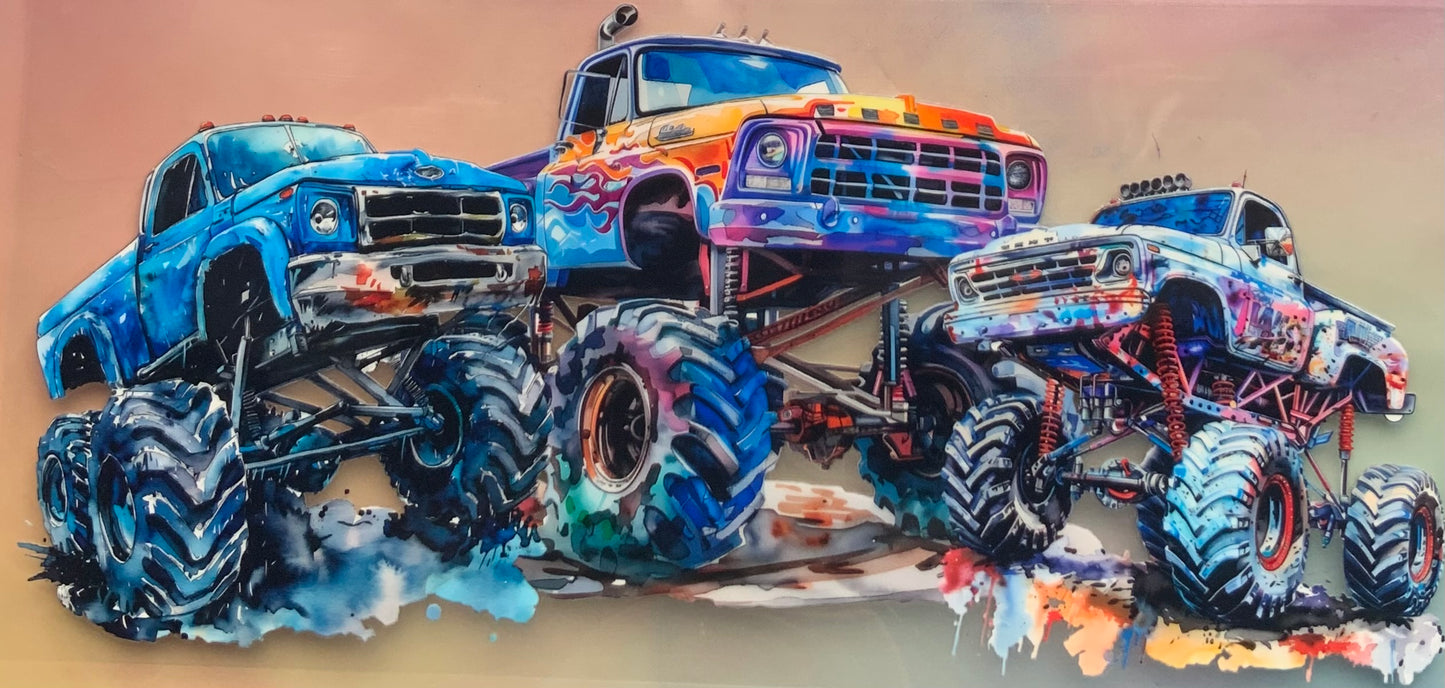 uvdtf transfer wrap monster trucks