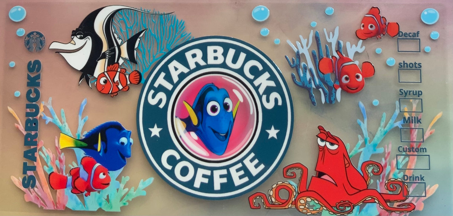 uvdtf transfer wrap Starbucks finding Nemo