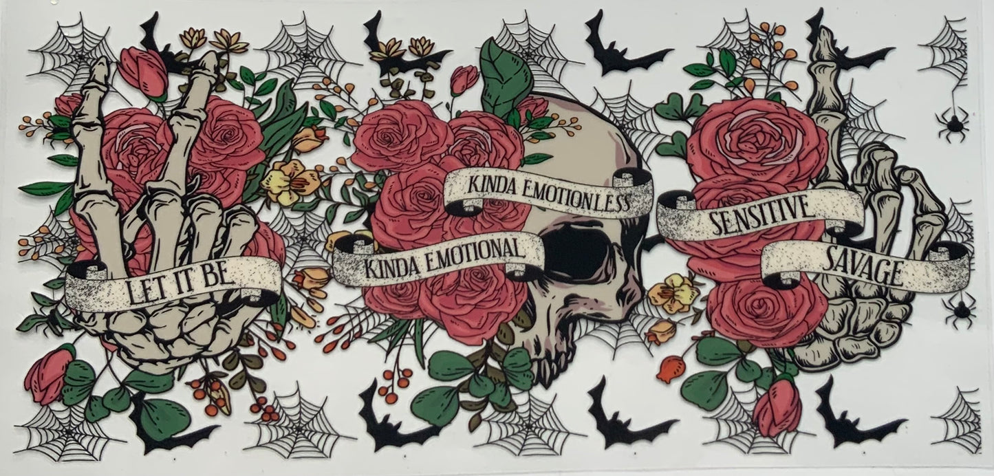 uvdtf transfer wrapskull hand floral mental health