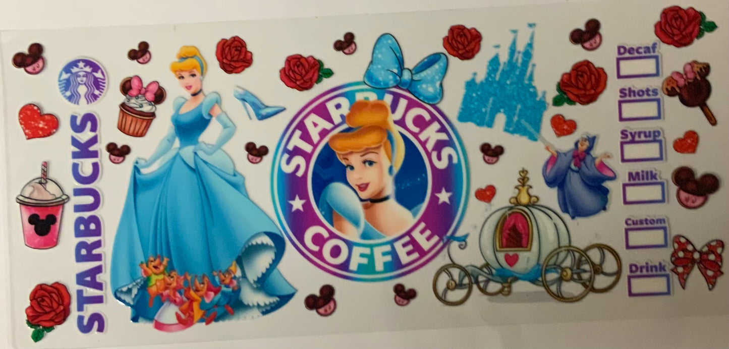 uvdtf transfer wrap Starbucks Cinderella