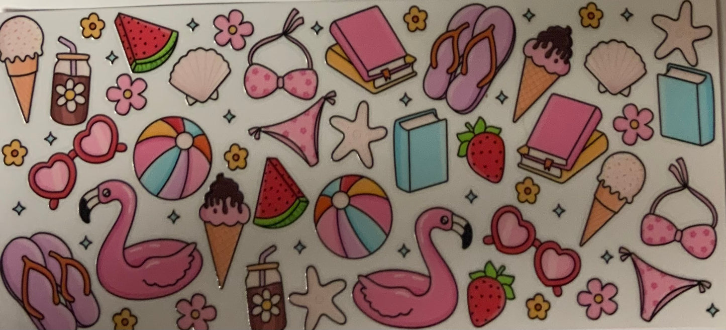 uvdtf transfer wrap summer pink