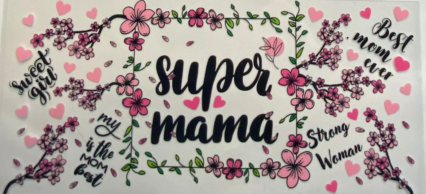 uvdtf transfer wrap floral super mama
