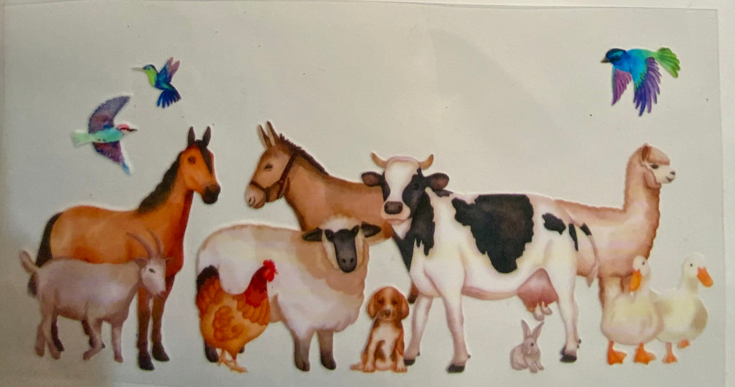 uvdtf transfer wrap farm animals