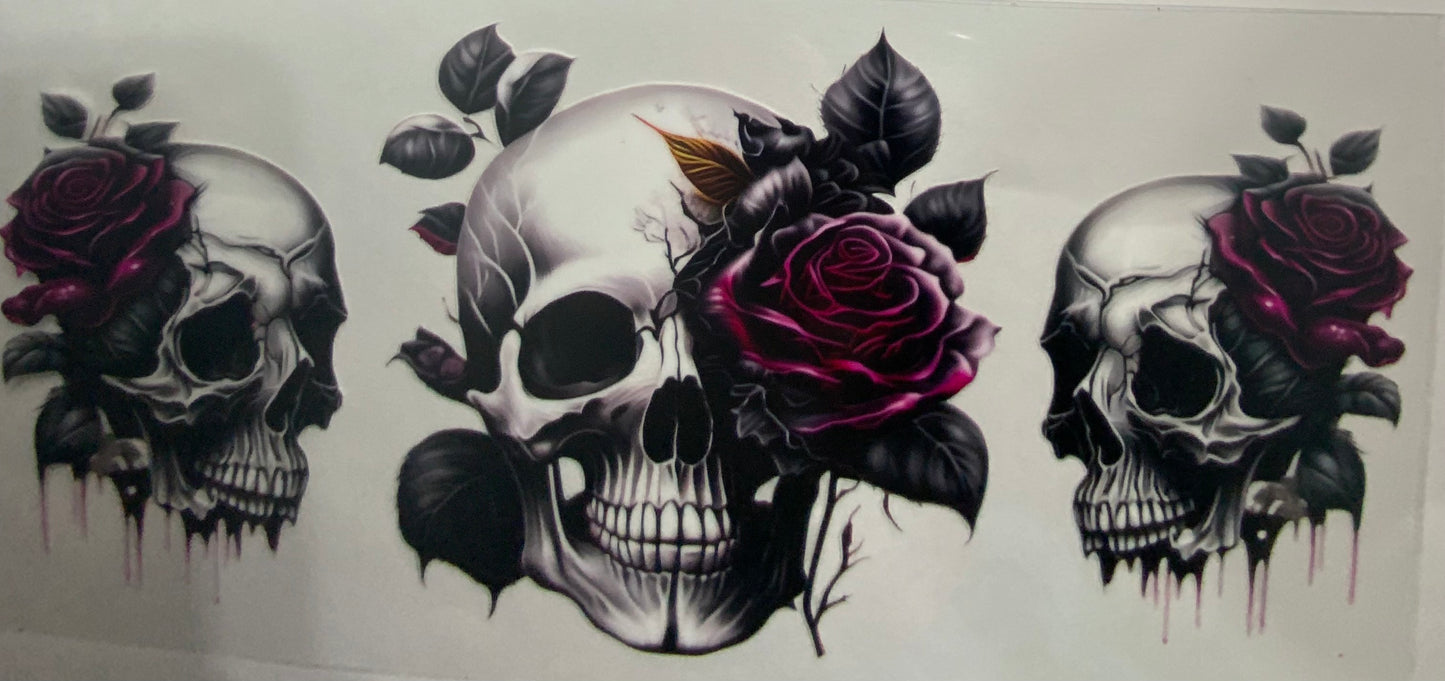 Cup wraps uvdtf Skull purple floral