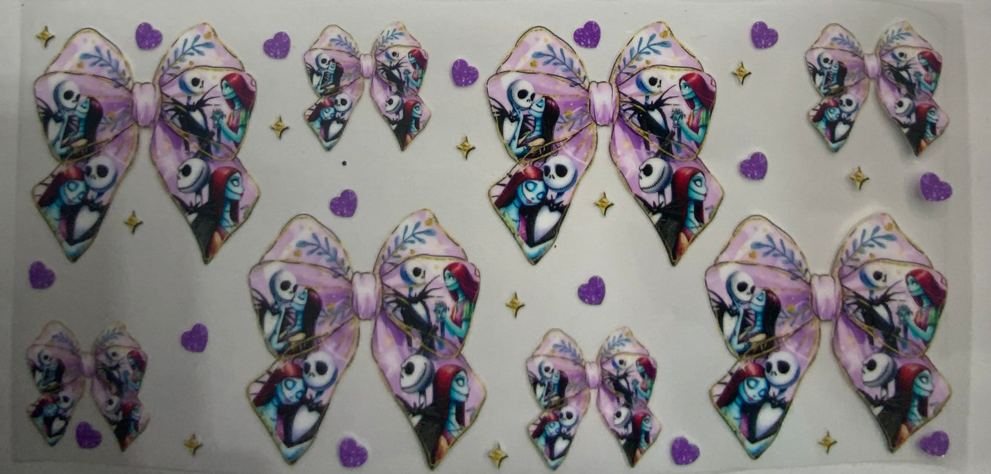 Cup wraps uvdtf Jack and sally bows