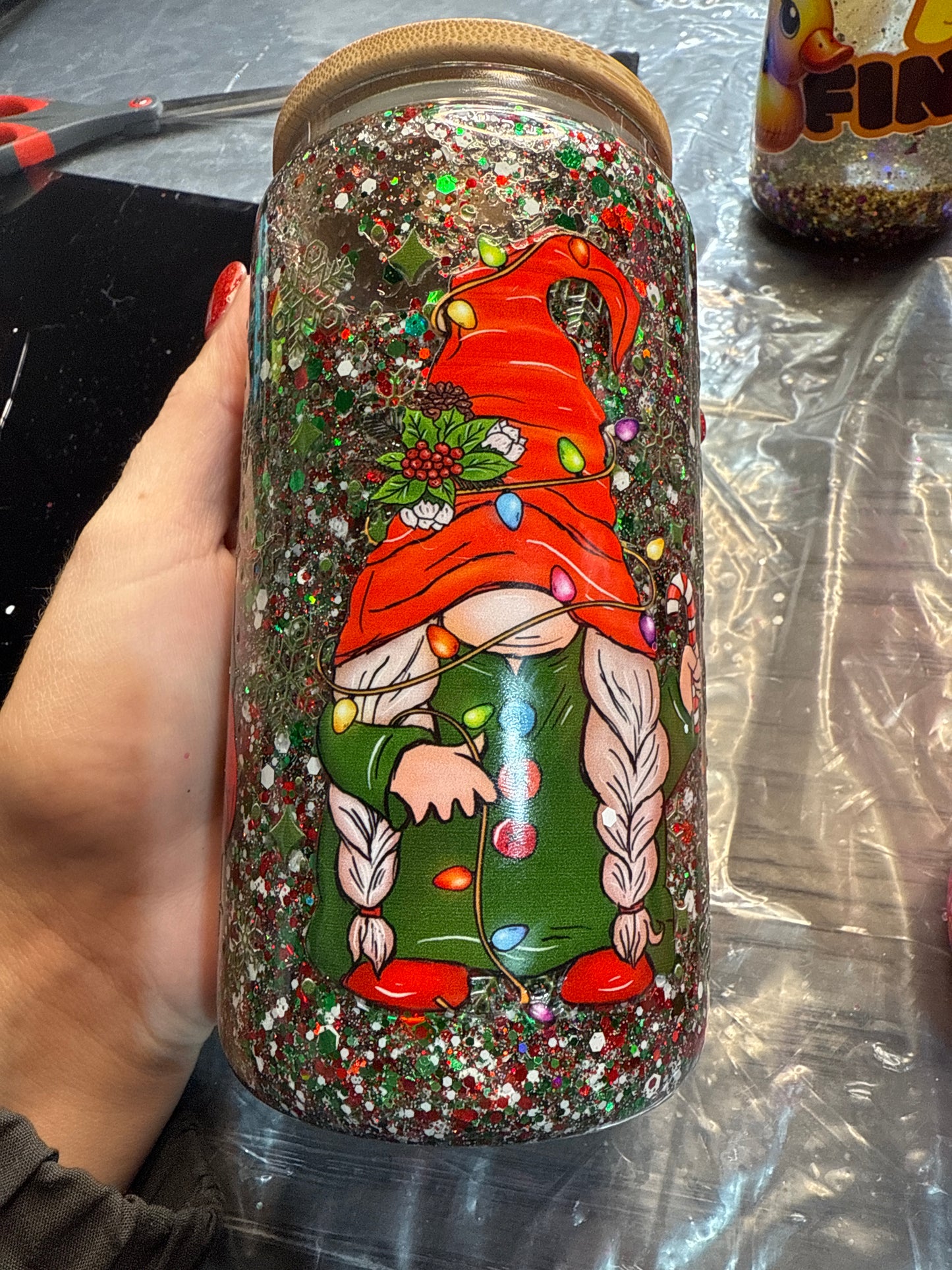 Already made snow globe tumbler