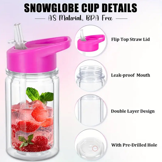snow globe 10oz water bottles