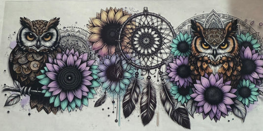 uvdtf  transfer wrap owls with dream catcher