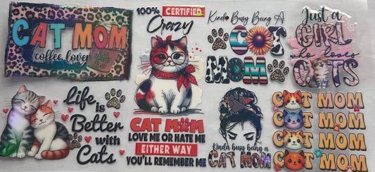 uvdtf  transfer wrap Holo cat mom