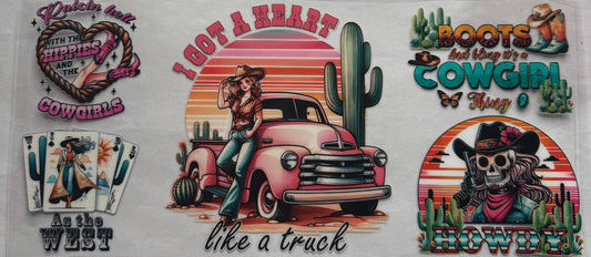 uvdtf  transfer wrap Heart like a truck western