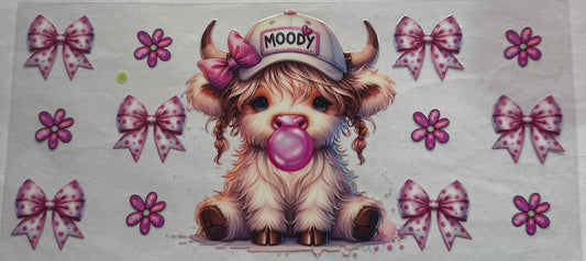 uvdtf  transfer wrap Moody highland cow