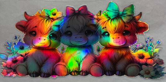 uvdtf  transfer wrap Holo 3 highland cows