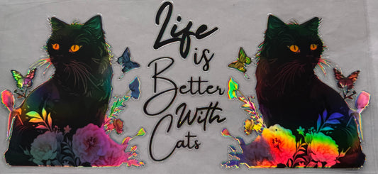 uvdtf  transfer wrap Holo black cats