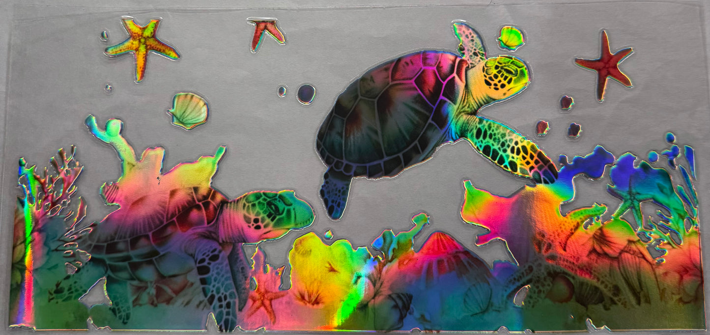 uvdtf  transfer wrap Holo turtles