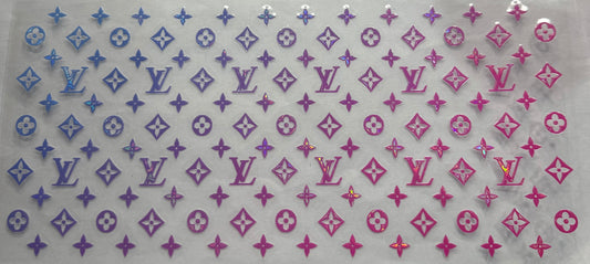 uvdtf  transfer wrap holo blue purple pink lv