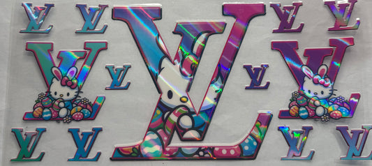 uvdtf  transfer wrap holo Easter lv hello kitty