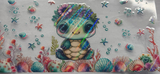 uvdtf  transfer wrap holo baby turtle