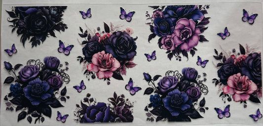 uvdtf  transfer wrap purple blue pink floral