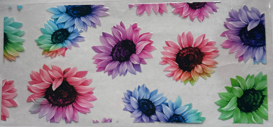 uvdtf  transfer wrap rainbow sunflowers