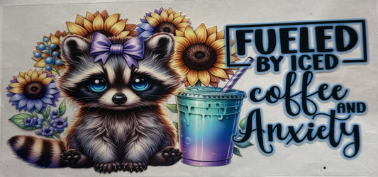 uvdtf  transfer wrap Raccoon fuel by coffee and anxiety