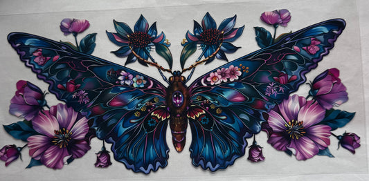 uvdtf  transfer wrap Large blue purple butterfly