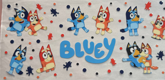 uvdtf  transfer wrap bluey blue and orange