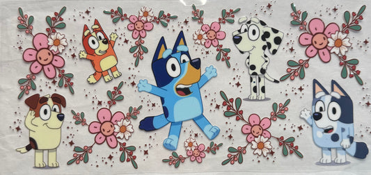 uvdtf  transfer wrap bluey with floral