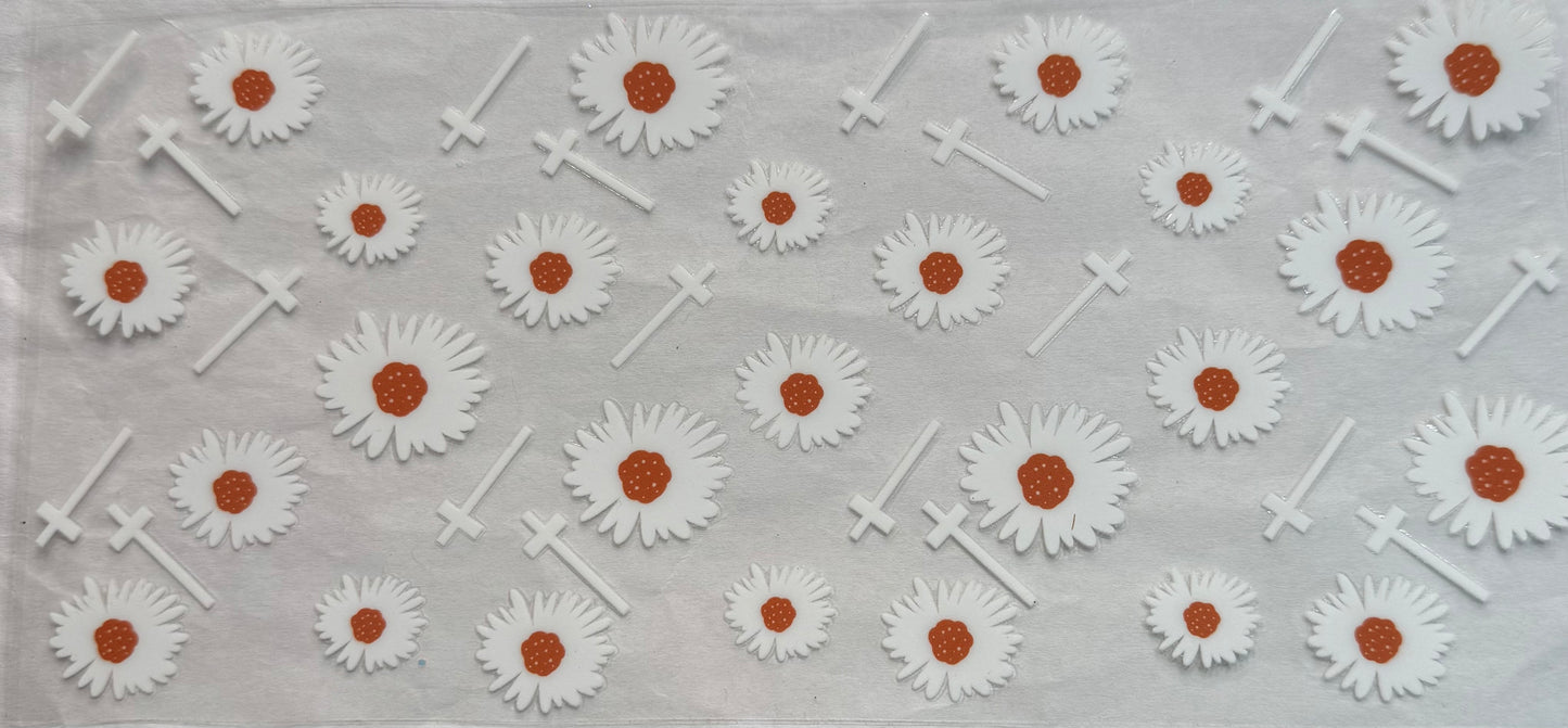 uvdtf  transfer wrap faith white with daisy