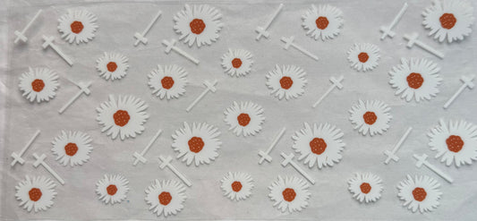 uvdtf  transfer wrap faith white with daisy