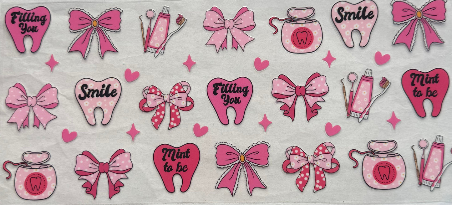 uvdtf  transfer wrap dentist with bows