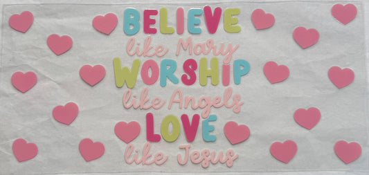 uvdtf  transfer wrap faith love hearts