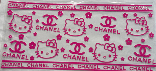 uvdtf  transfer wrap pink hello kitty Chanel