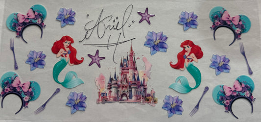 uvdtf  transfer wrap Ariel with Disney ears