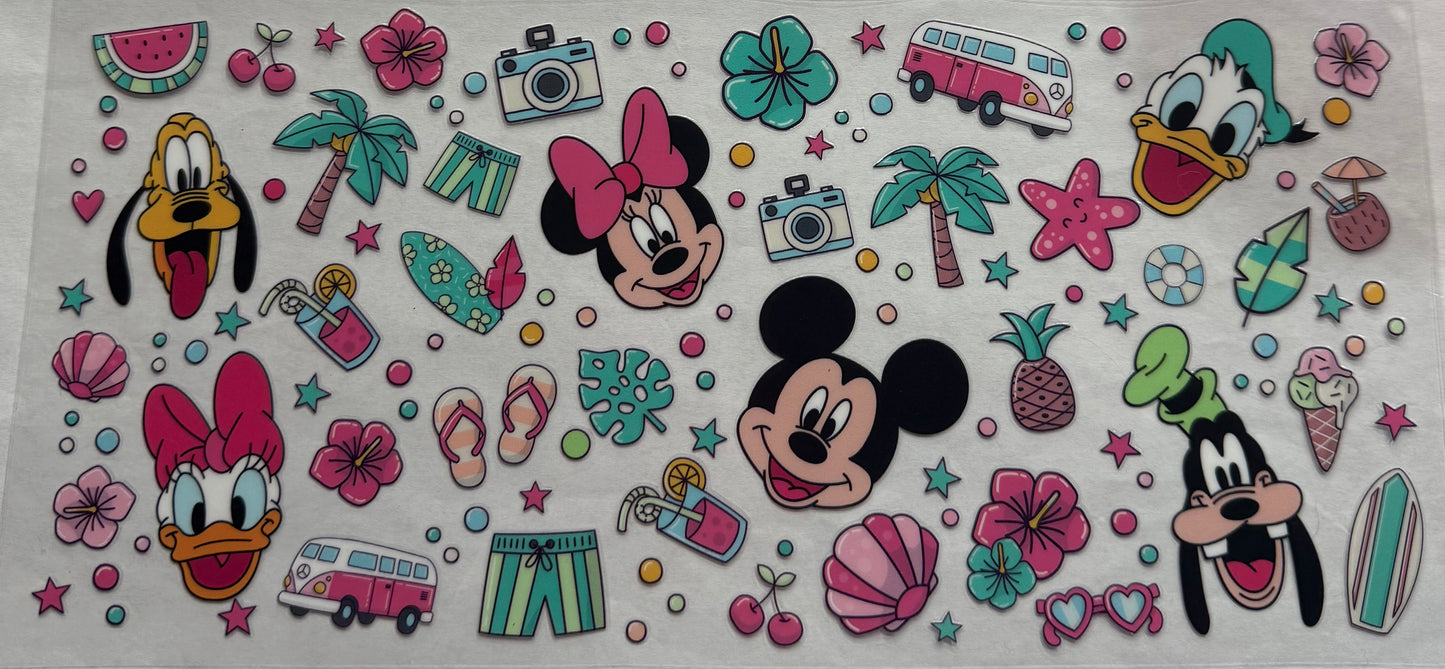 uvdtf  transfer wrap Mickey Mouse beach