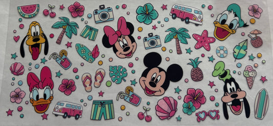 uvdtf  transfer wrap Mickey Mouse beach
