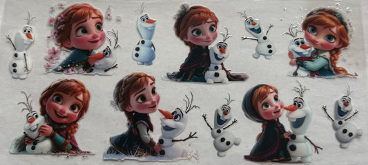 uvdtf  transfer wrap Disney, Anna and Olaf