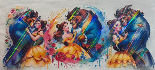 uvdtf  transfer wrap holo beauty and the beast